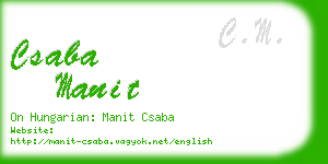 csaba manit business card